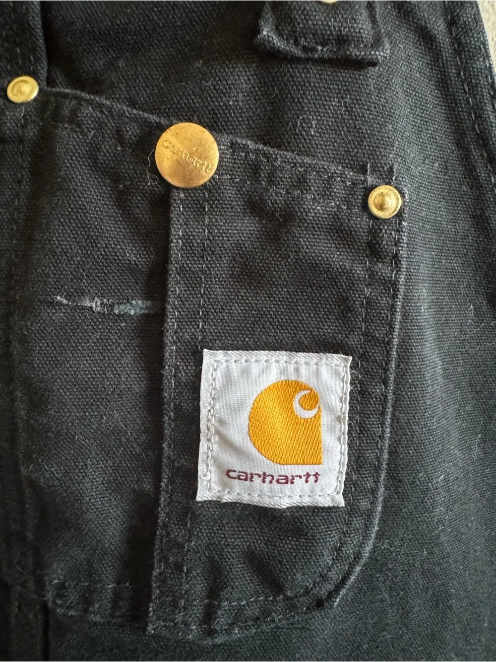 Carhartt Black Cotton Duck Bib Overalls size 34